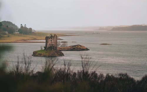 Castle Ruins on Island on River