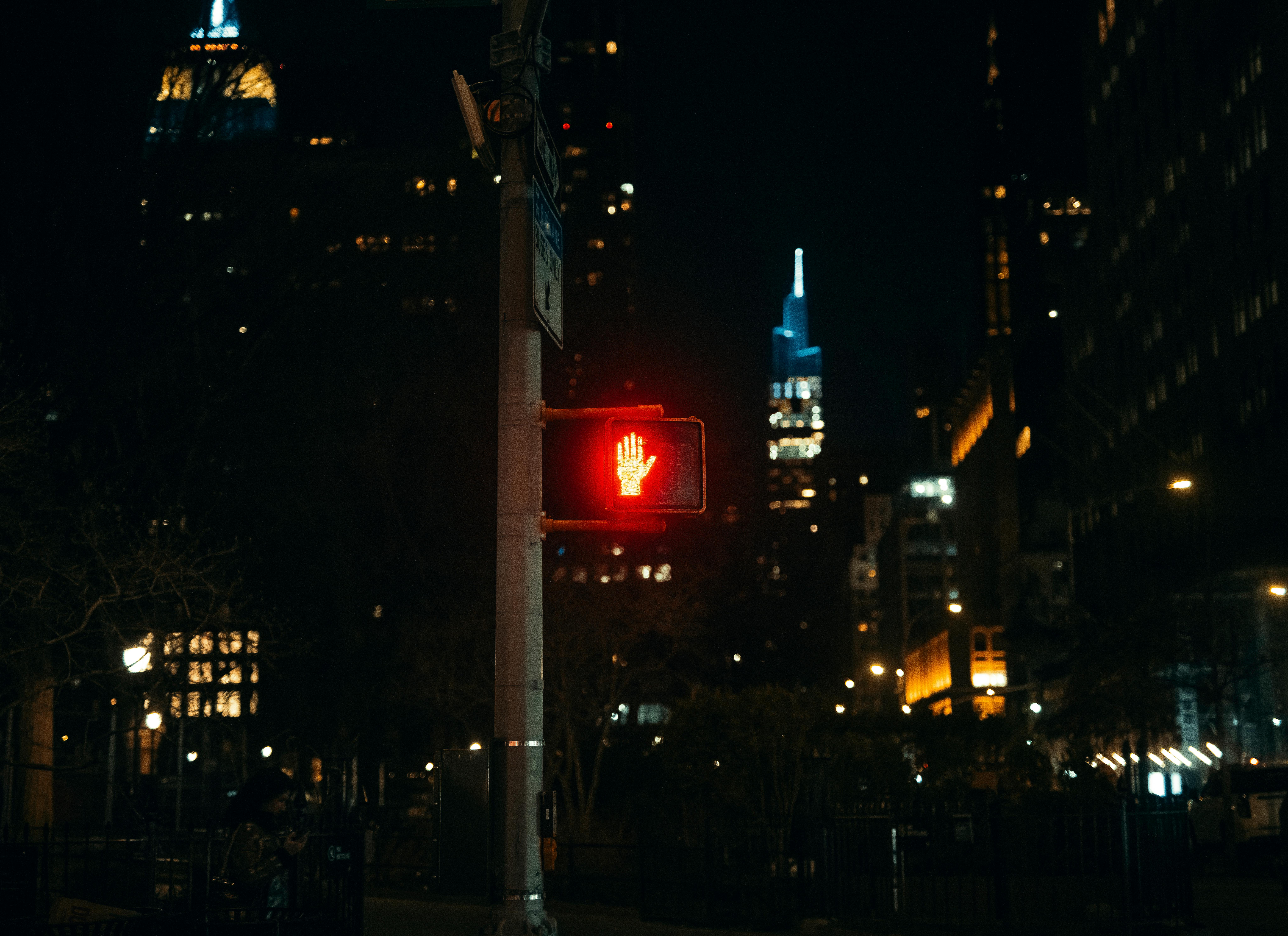 Red Light on Pedestrian Crossing at NIght · Free Stock Photo