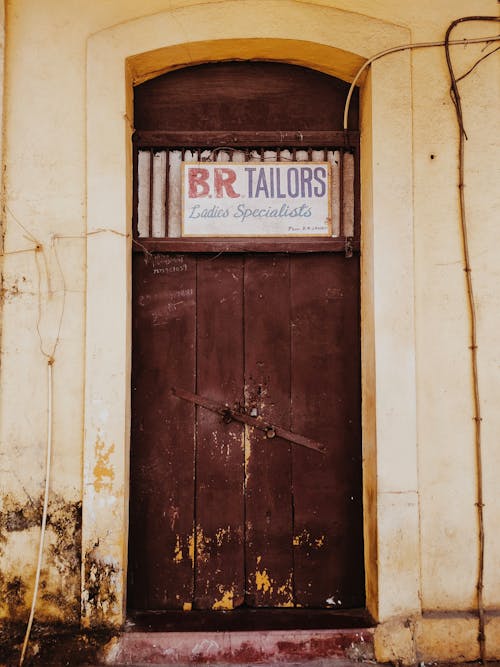 View of Wooden Door in an Abandoned Building