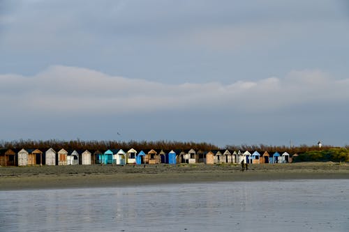 Row of Huts on Beach