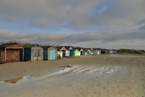 Row of Huts on Beach