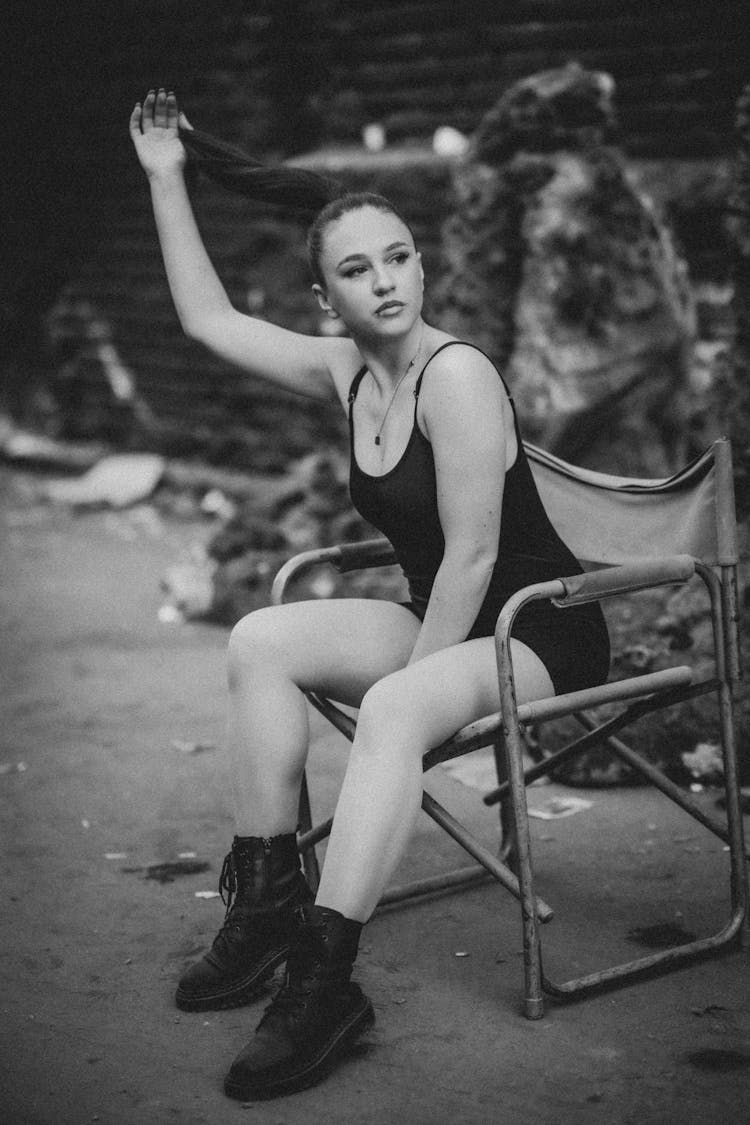 Woman Posing On Chair