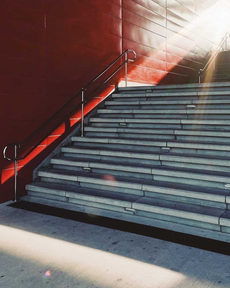 Sunlight Shining Down Flight Of Stairs