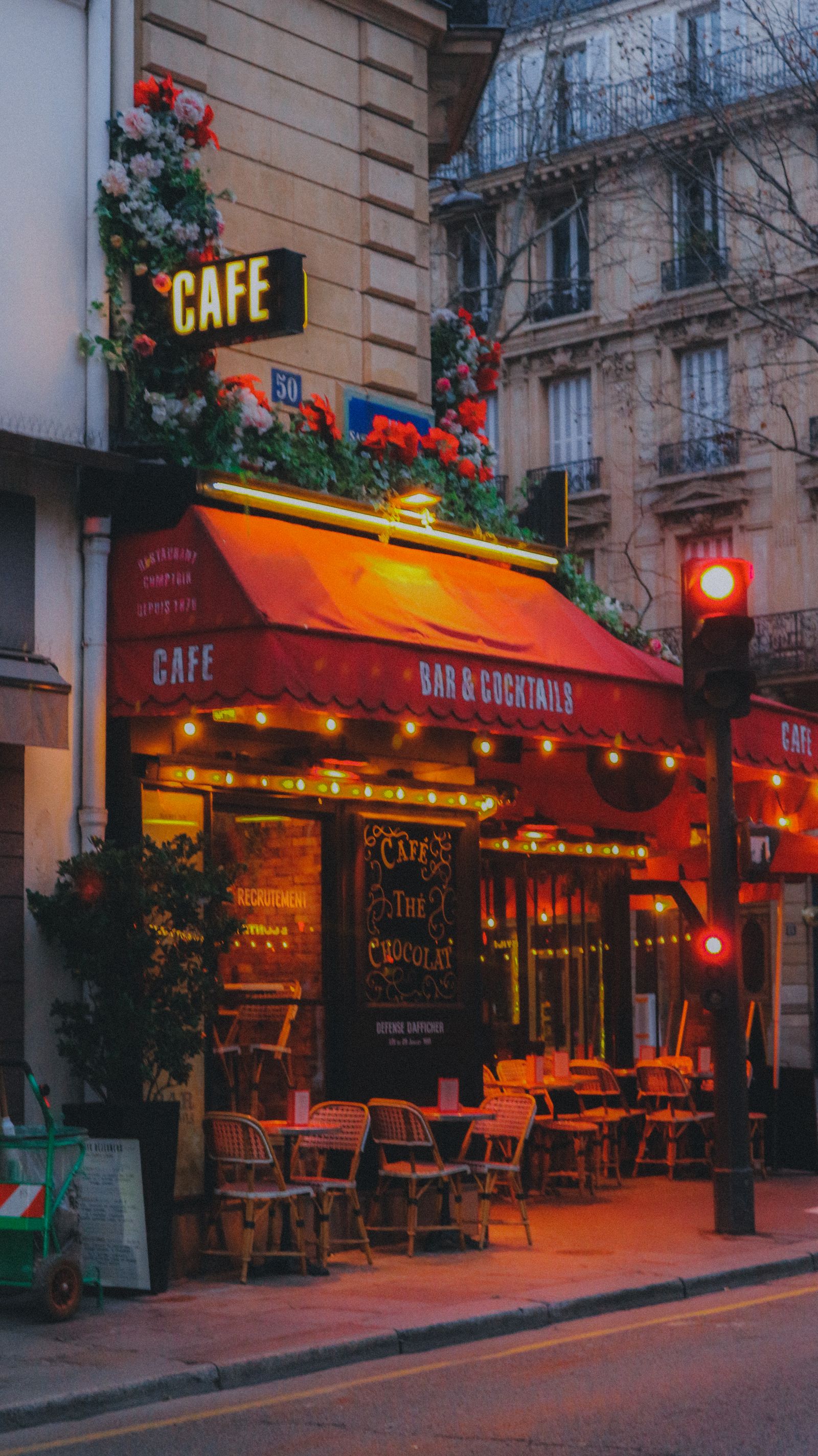 Cafe bar at night