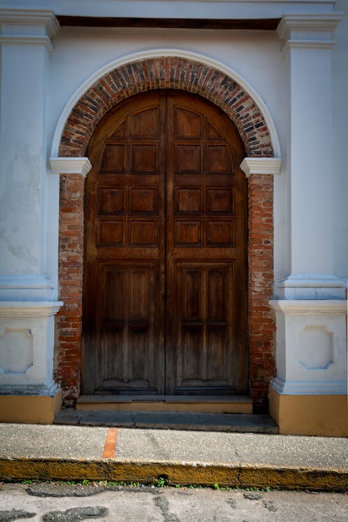 View of Old, Wooden Door in a Building 