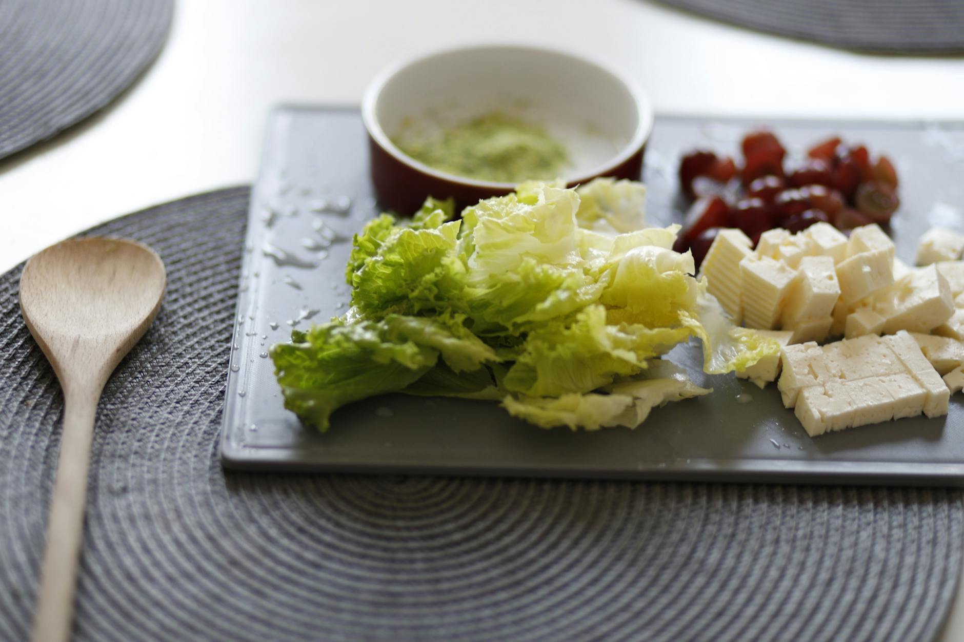 Vegetables and Cheese on Tray
