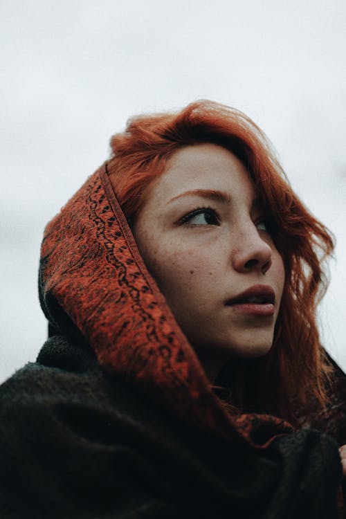 Redhead Woman in Shawl