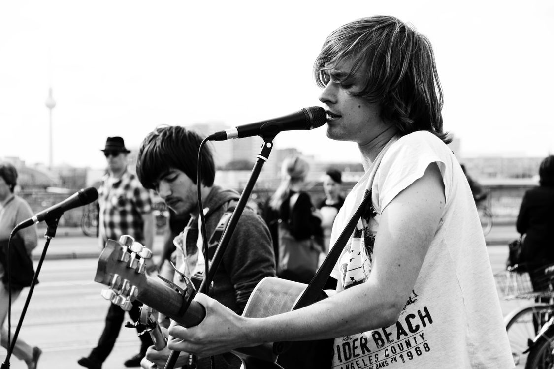 Grayscale Photo Of Male Band Performing Free Stock Photo grayscale-photo-of-male-band-performing-free-stock-photo
