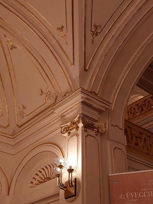 Gold Details on a Ceiling ina Luxurious Palace 