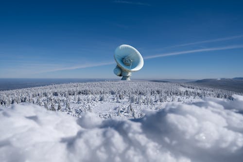 Telescope in Winter Nature 