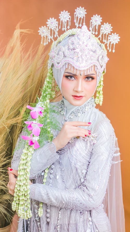 Young Woman in a Traditional Exotic Bridal Outfit