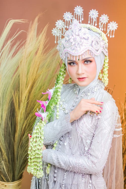 Young Woman in a Traditional Exotic Bridal Outfit