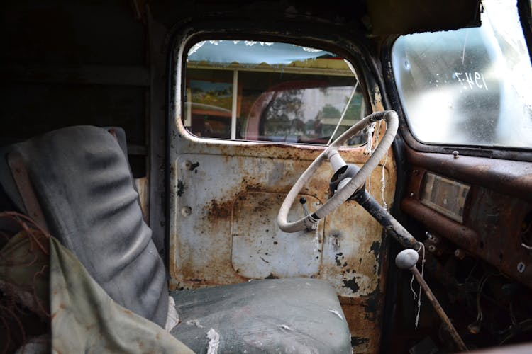 Inside Old Abandoned Car