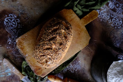 Fresh Baked Bread on Wooden Board
