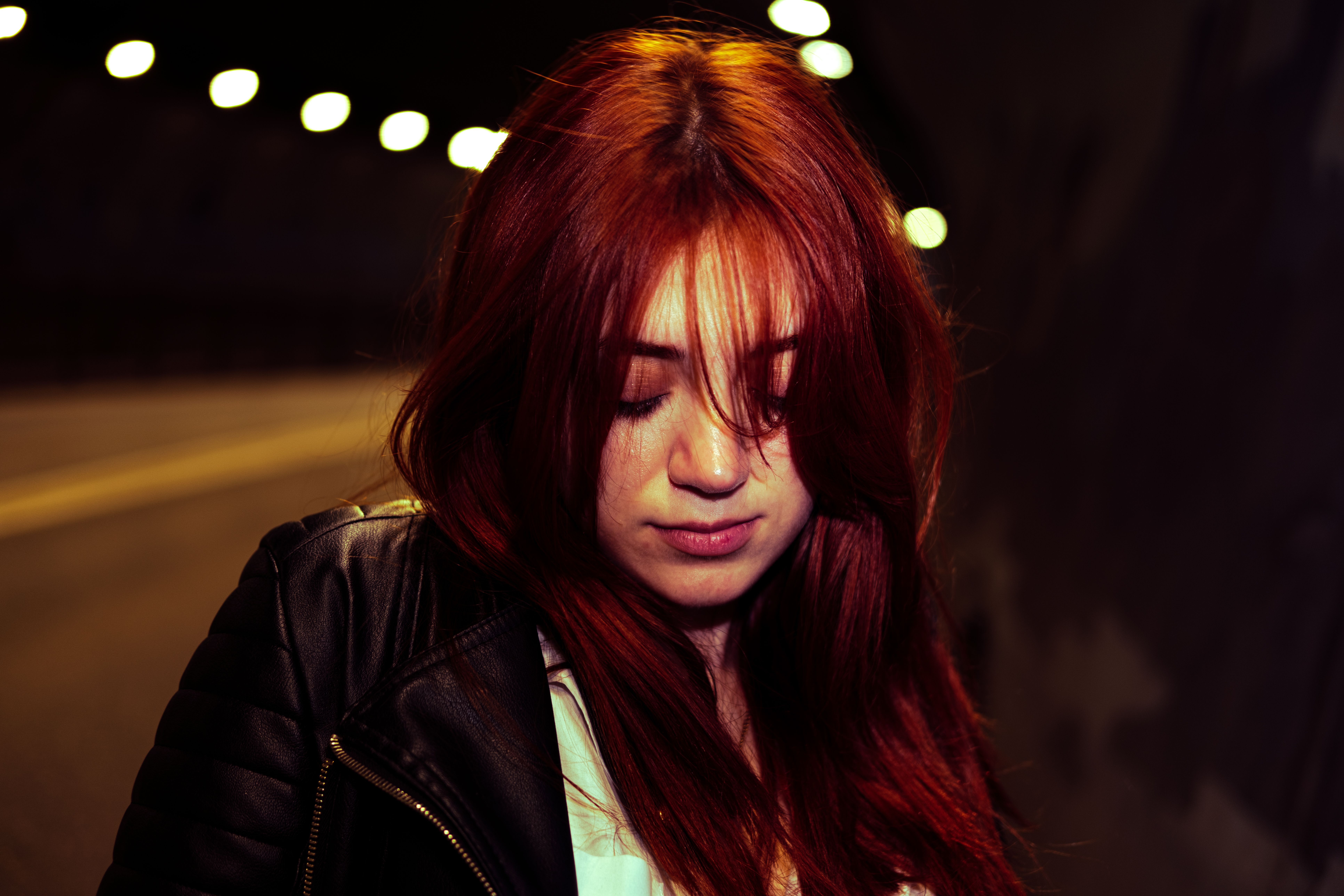 Teenage Girl in a Leather Jacket · Free Stock Photo