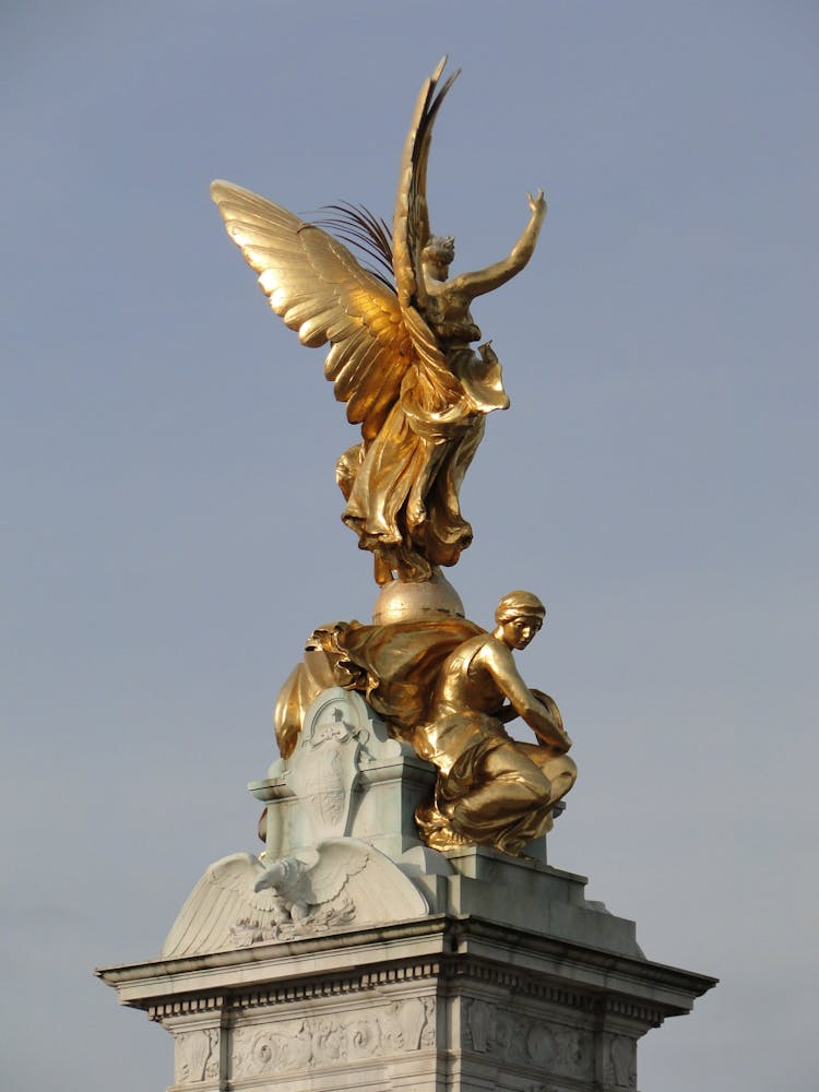 Golden Statue On A Square In London 