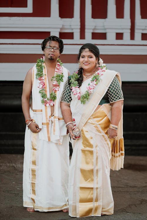 Woman and Man in Traditional Clothing