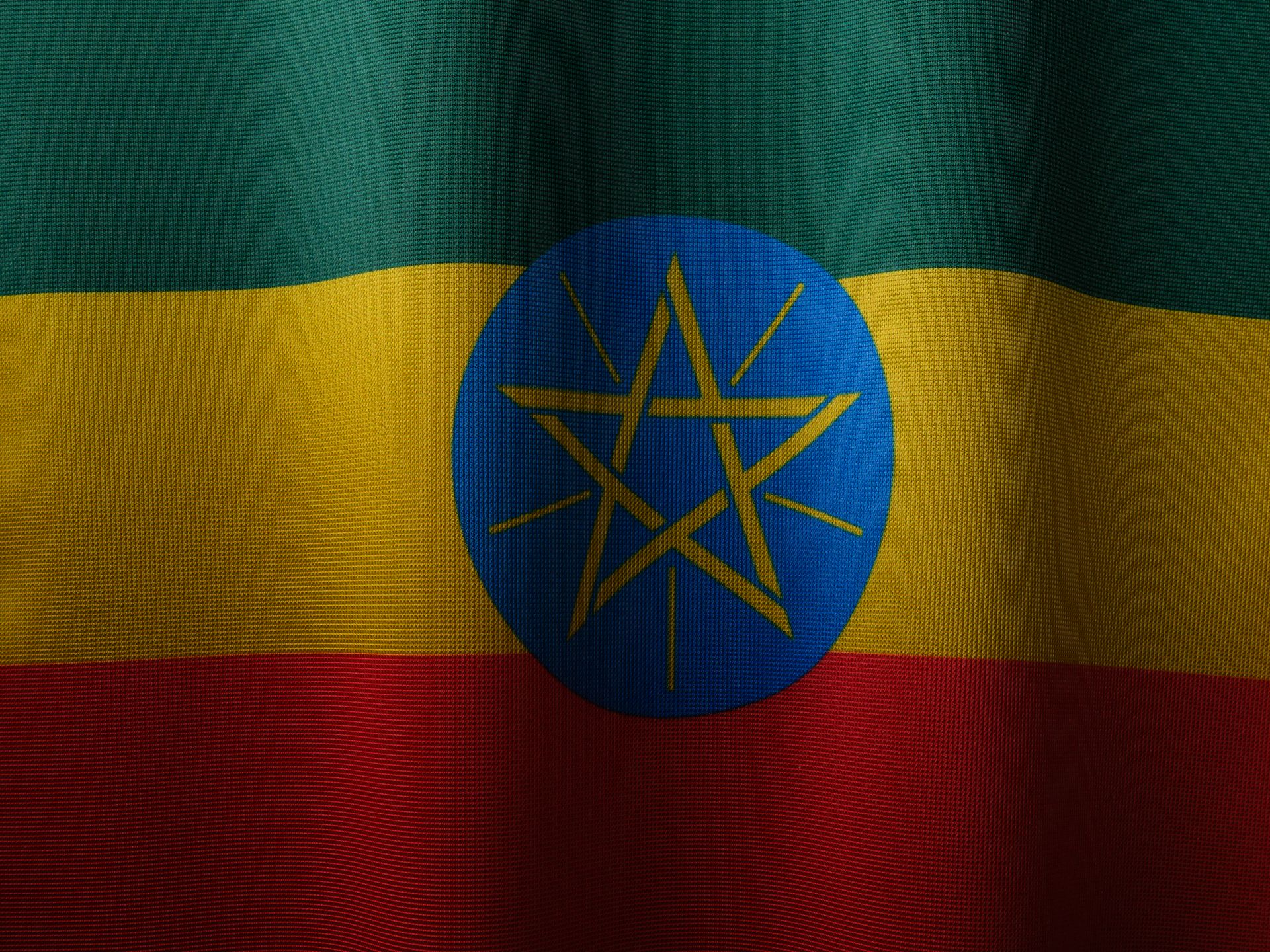 The national flag of Ethiopia