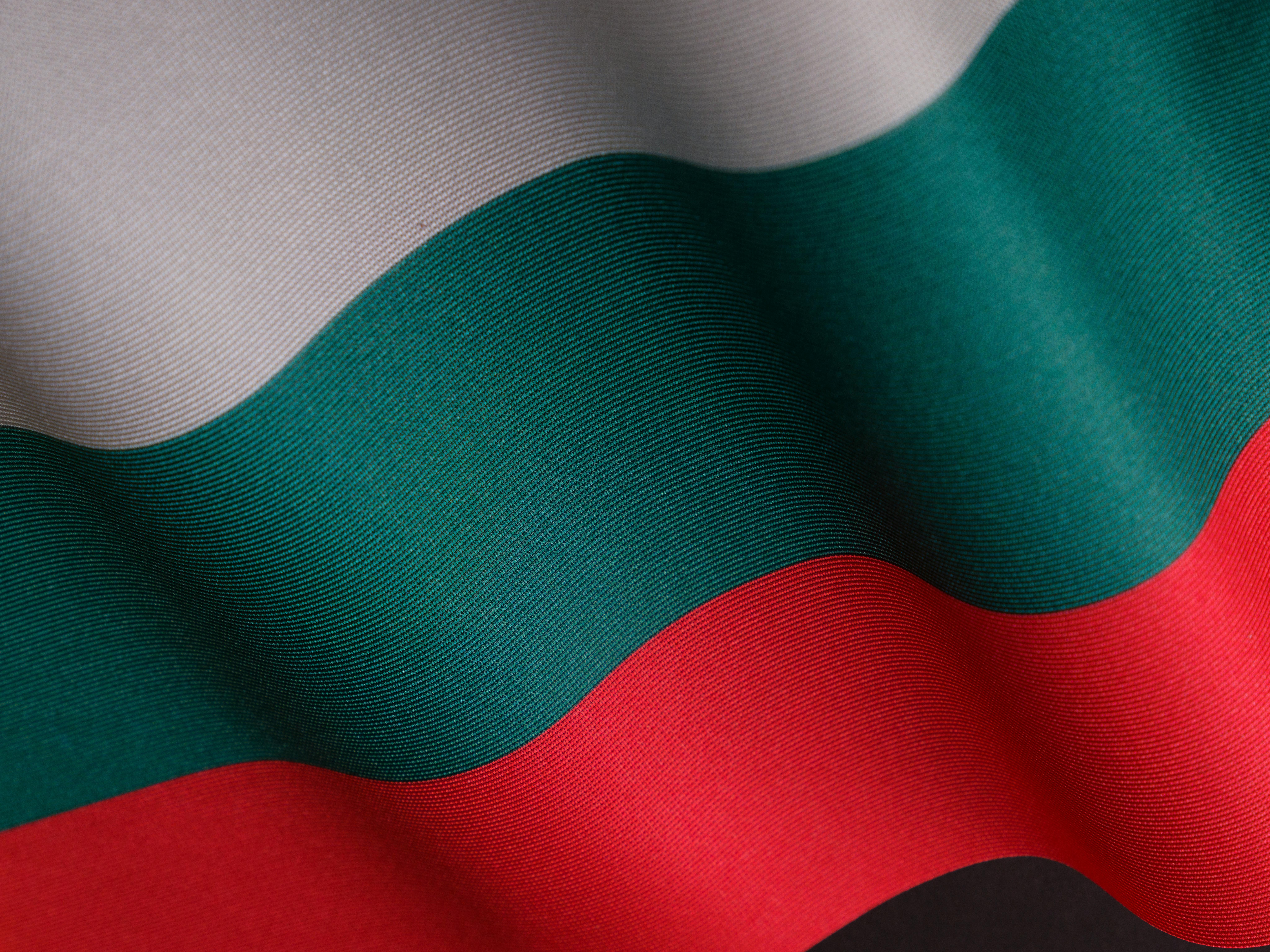 Detailed view of the Bulgarian flag's texture and colors, symbolizing national pride and heritage.