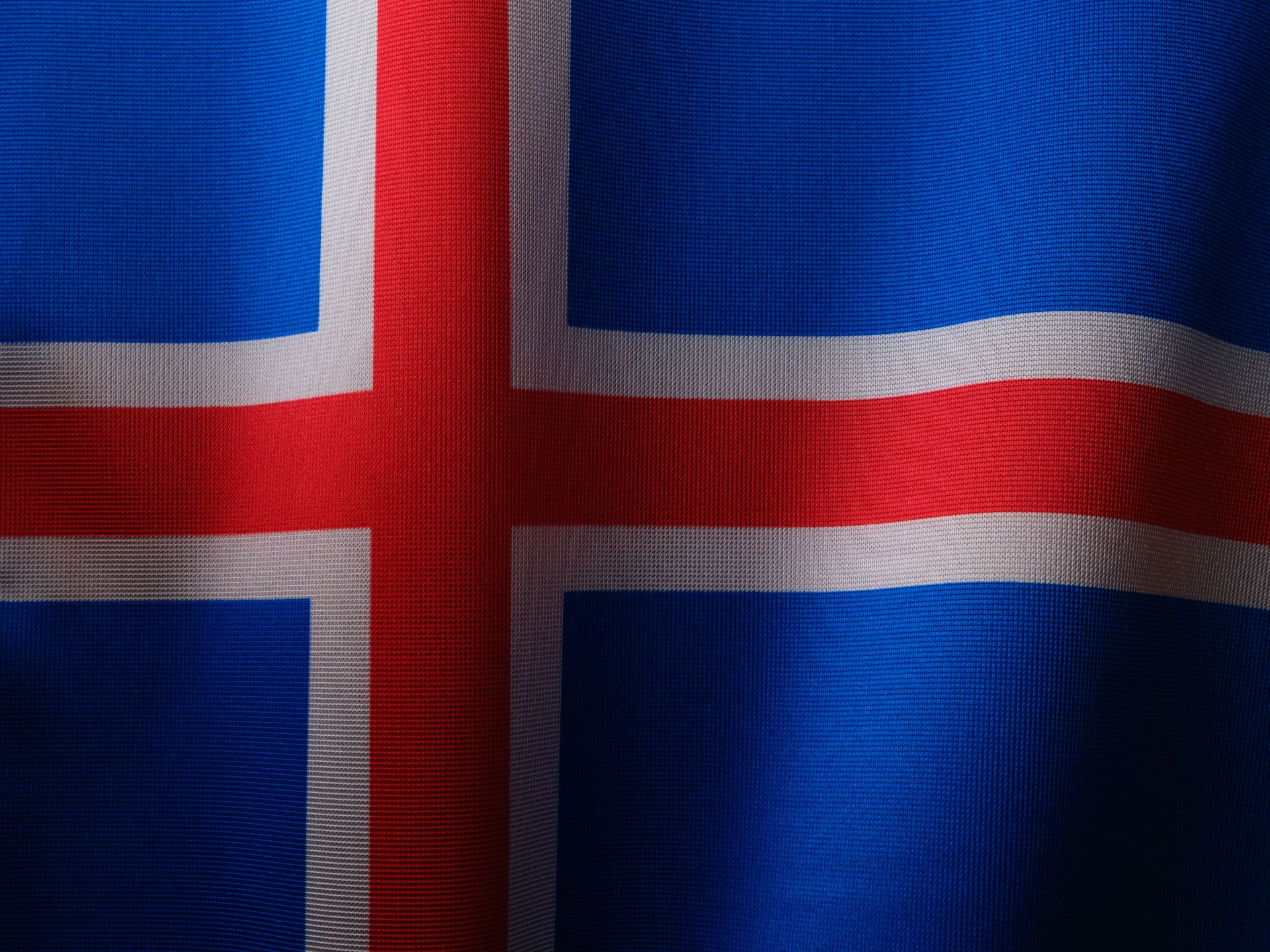 The national flag of Iceland