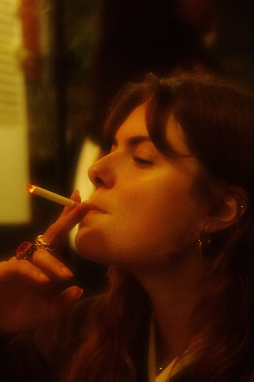 A Woman Smoking 
