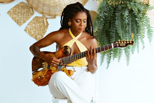 Woman Playing the Electric Guitar 
