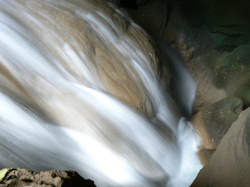 Falls With Brown Rocks