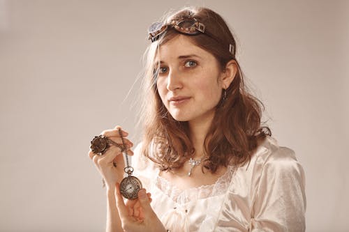 Portrait of Woman with Vintage Watch