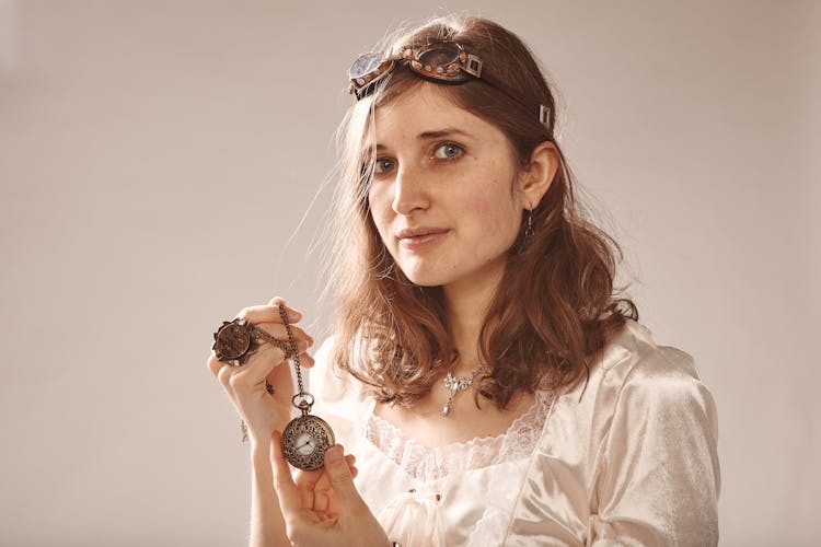 Portrait Of Woman With Vintage Watch