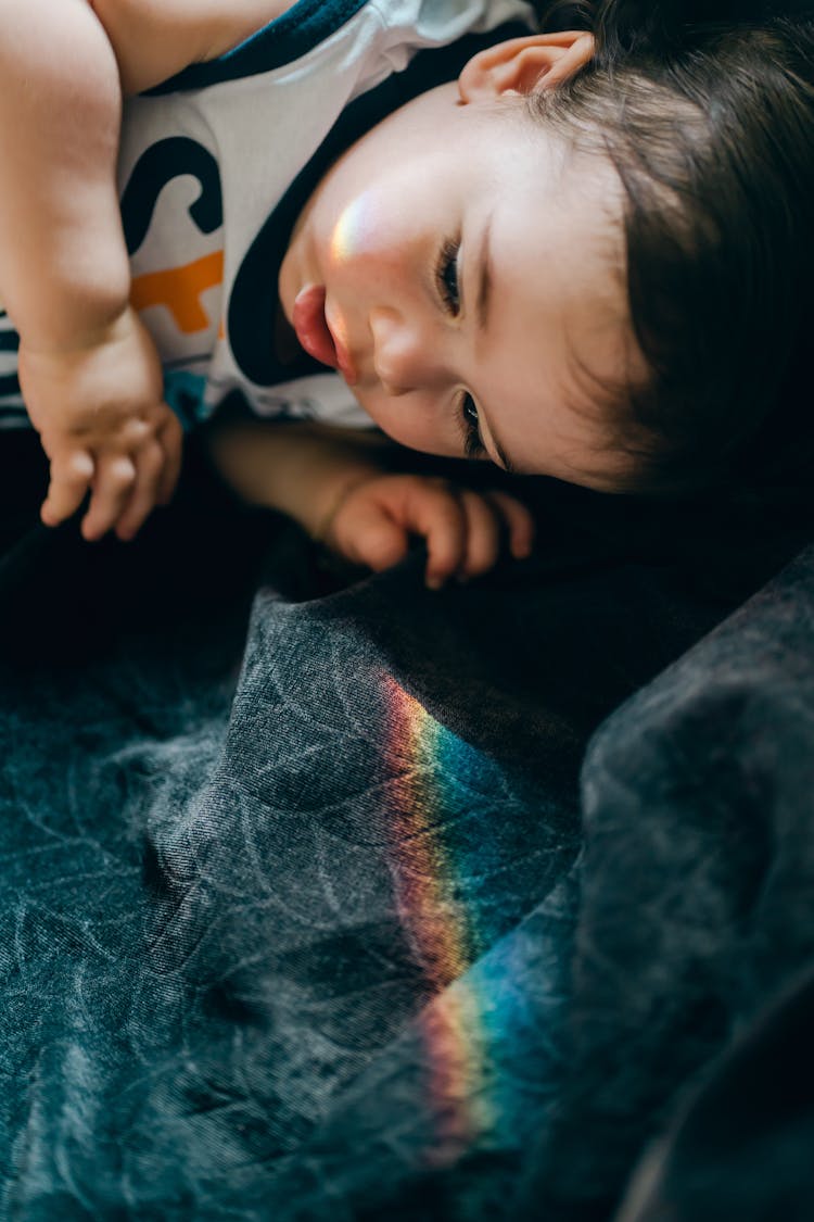 Prismatic Rainbow On Baby's Blanket