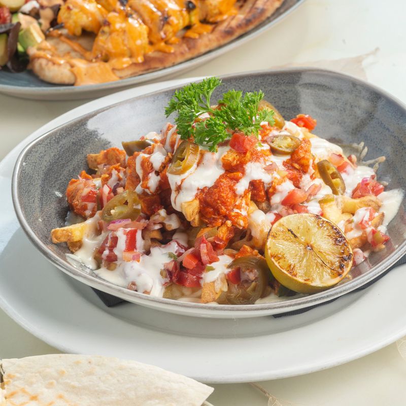 Super Bowl Party Loaded Nachos Burritos