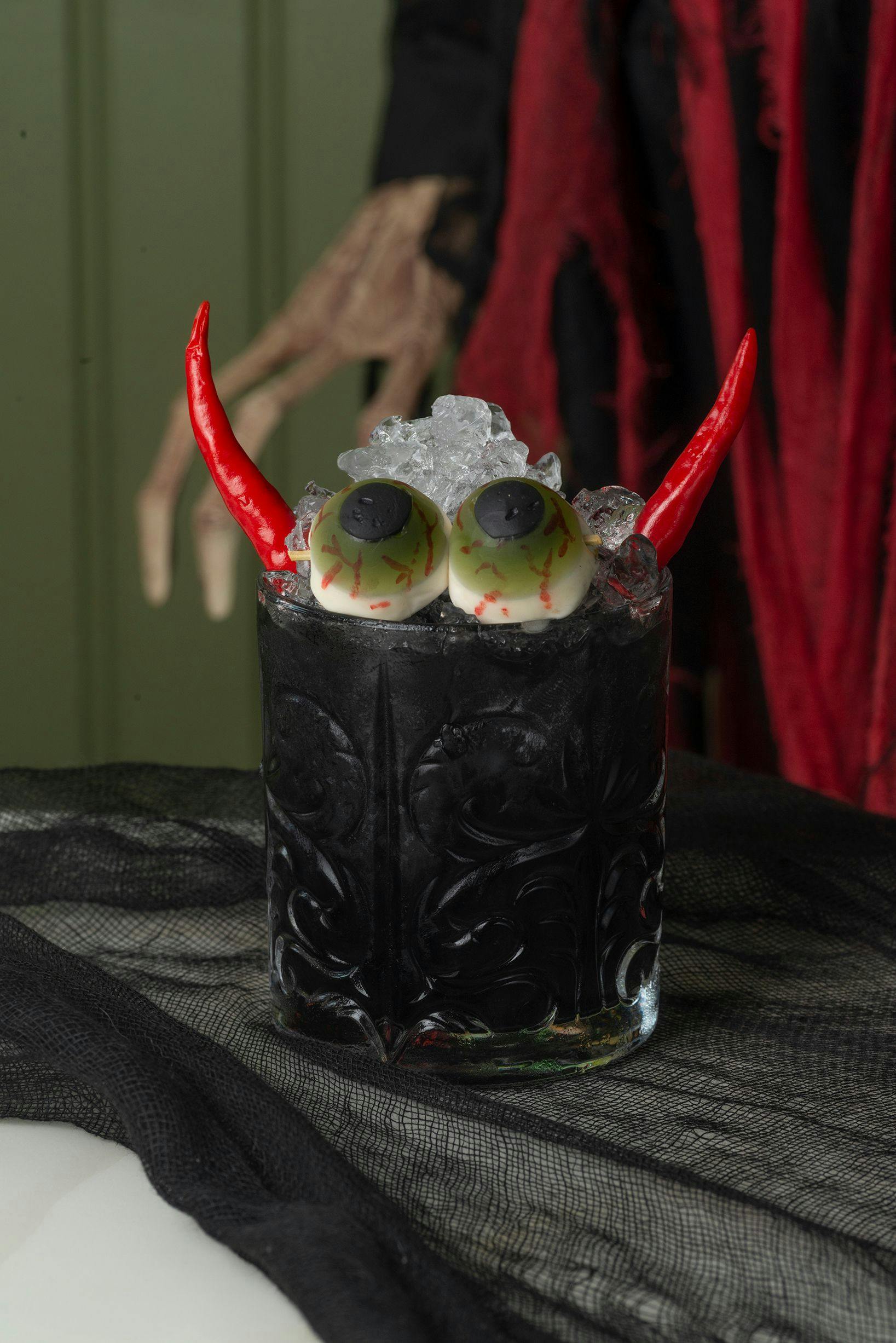 cocktail with decor for halloween