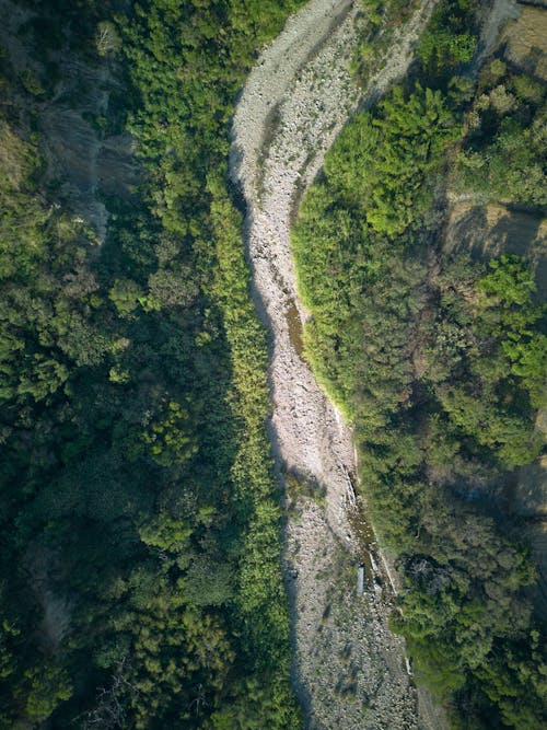 Aerial View of a Dried-up River 