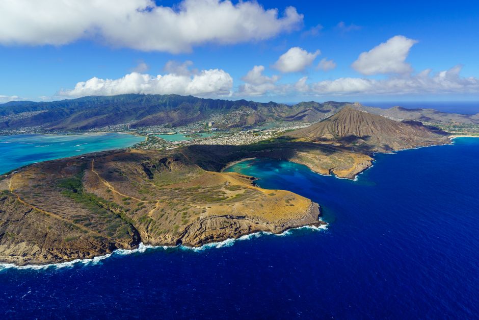 Breathtaking Hawaii Private Gyroplane Flights Over Oahu's North Shore Review Review 2026 - Stunning aerial view of Oahu's coastline showcasing vibrant blue waters and dramatic landscapes.