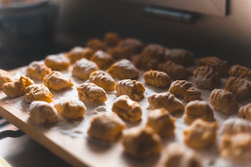 Raw Gnocchis on Floured Surface