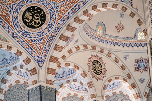Interior of a Mosque with Mosaics on the Walls and Ceiling 