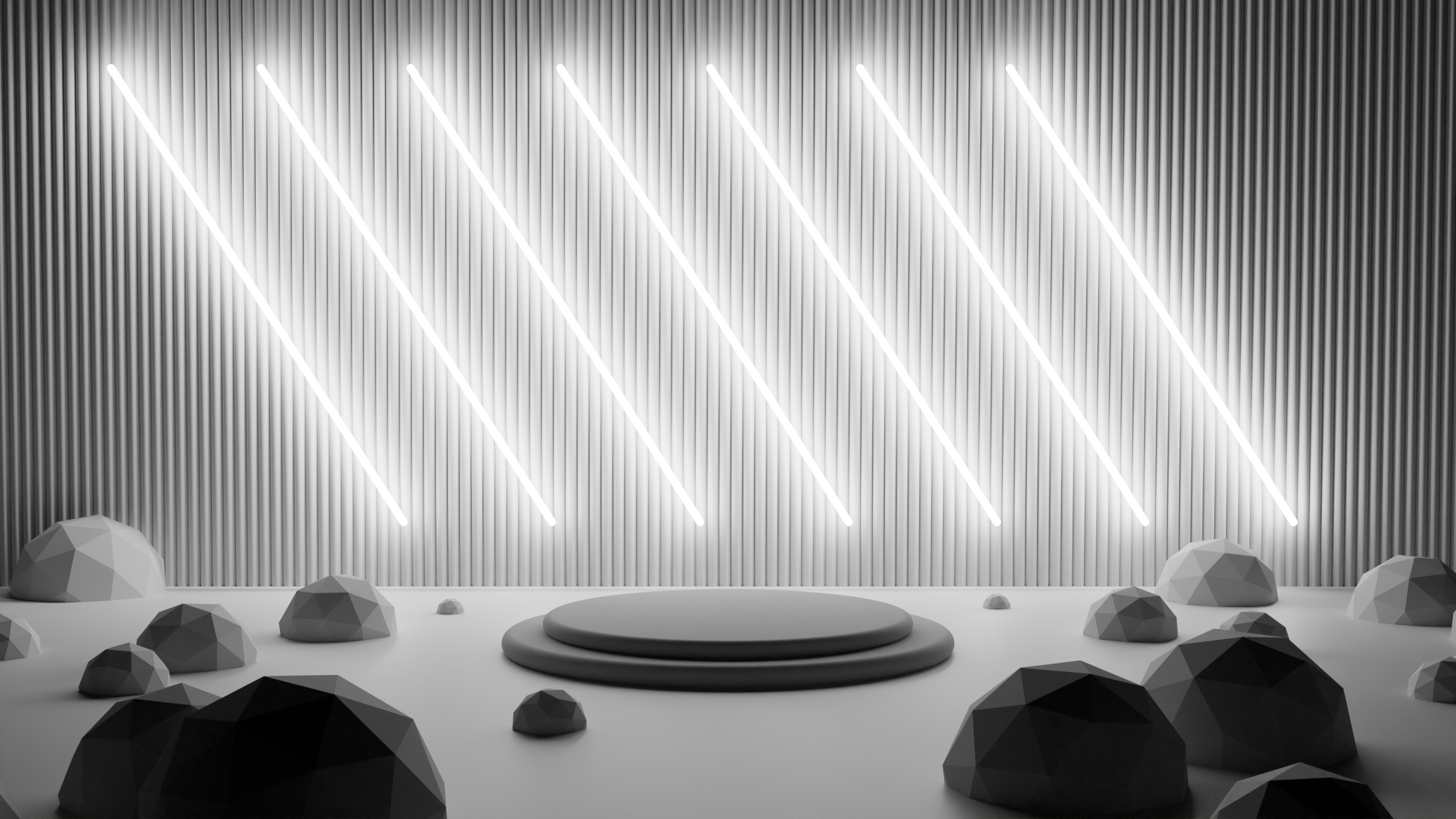 Modern geometric exhibition stand design