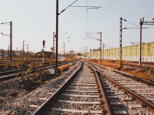 Free Explore the intricate railway tracks in Bengaluru, India under a clear blue sky. Stock Photo