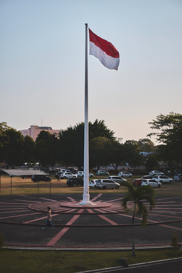 Flag On Pole On Square, Gadjah Mada University, Sleman, Indonesia