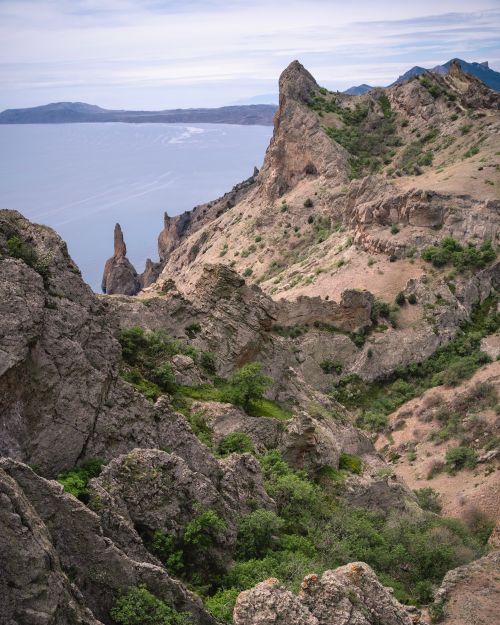 Free Stunning eroded rock formations with seaside view, showcasing geological beauty. Stock Photo