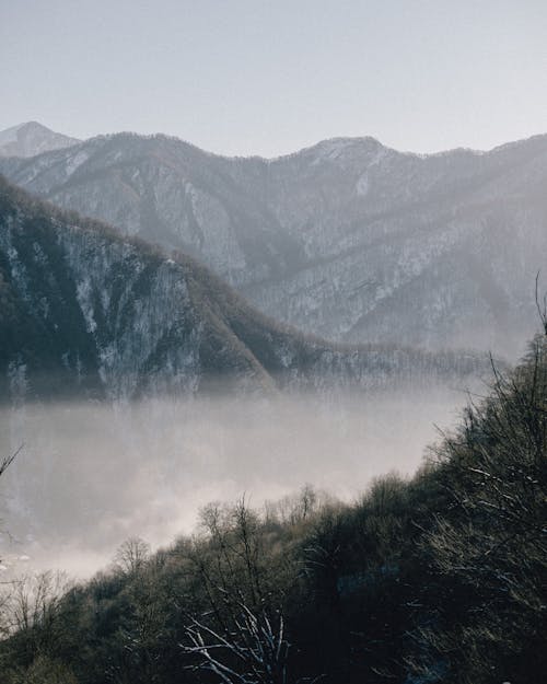 Majestic Mountains on Foggy Day