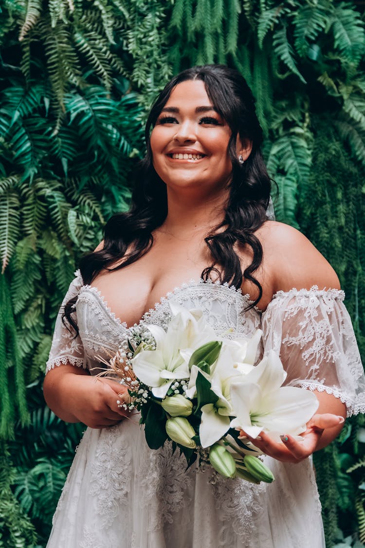 Young Bride Holding A Bouquet 