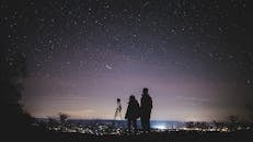 在弗吉尼亚州埃尔克顿，一对夫妇凝视星空，捕捉到了美丽的银河系