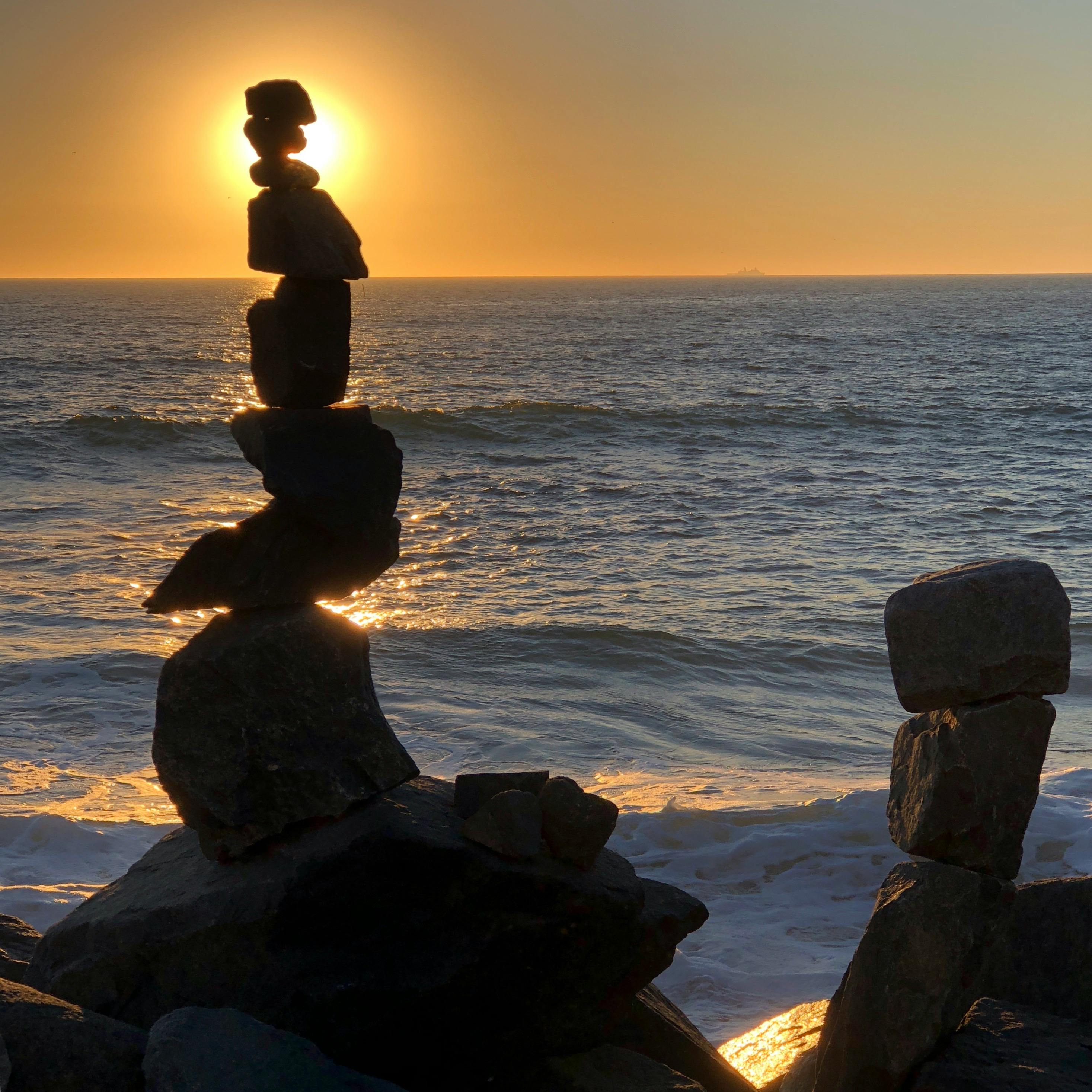 Free stock photo of balance, rock balancing, sunset