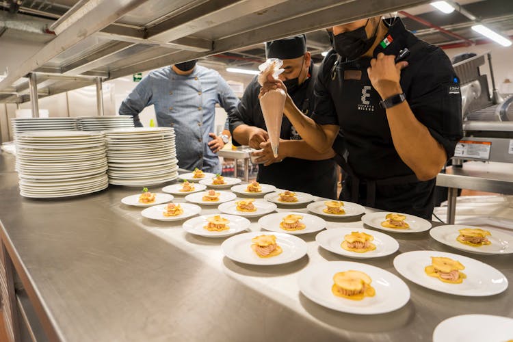 Food On Plates In Kitchen