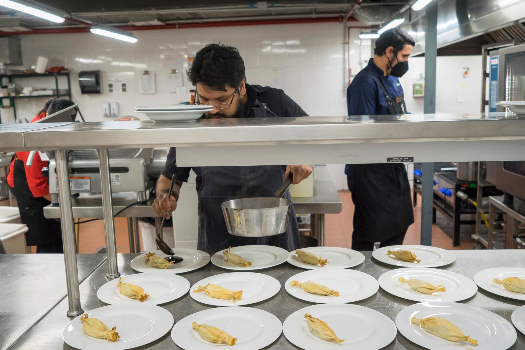 Chef working in a professional kitchen