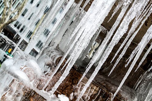 Icicles on Fountain