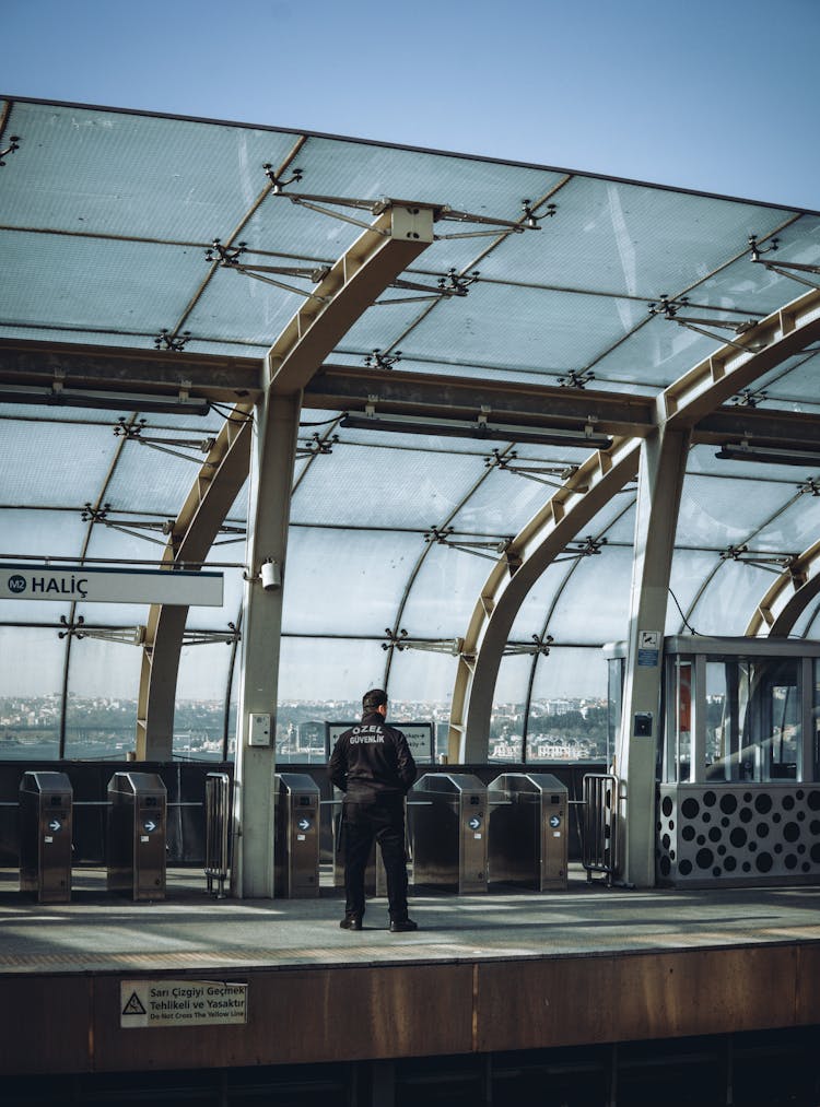 Security Standing On Halic Metro Station