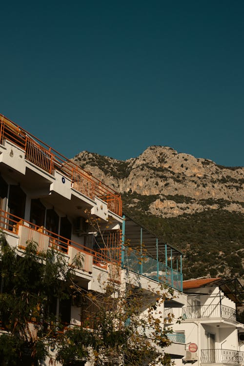 Buildings in Mountains Landscape