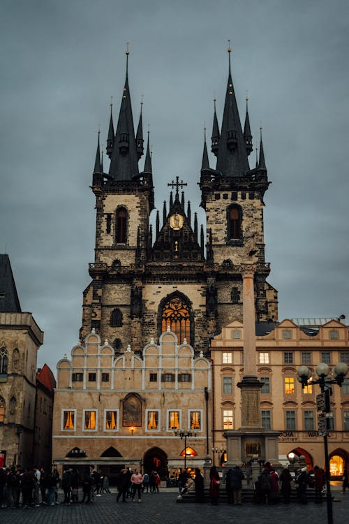 Catholic Church with Black Towers in Prague